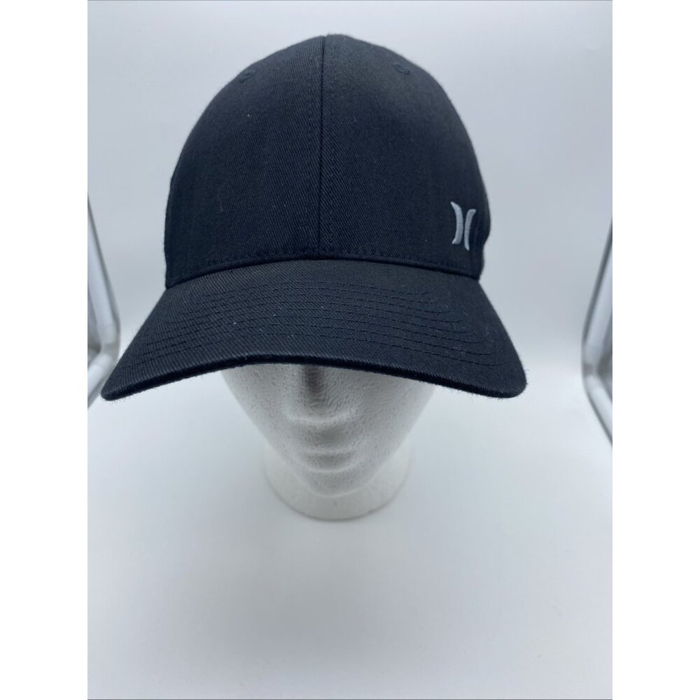 Hurley Logo Black Cap Hat Flex-Fit Stretch S-M - Picture 2 of 9